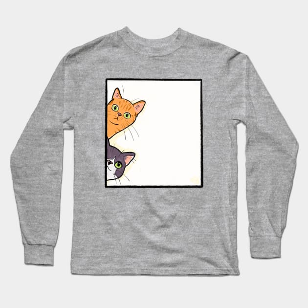 Nosey Cats Long Sleeve T-Shirt by Sketchy